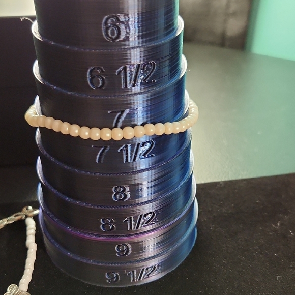 Faux Pearl and Blue Stone Bracelet Set - Picture 3 of 3